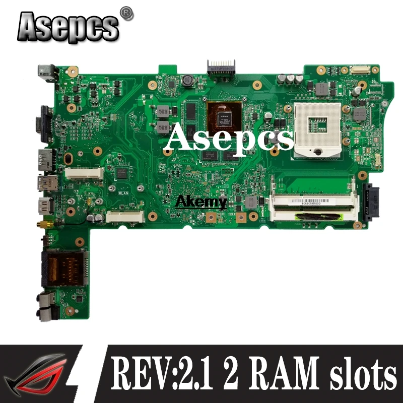 Akemy оригинальная материнская плата для ноутбука For Asus N73JG N73JQ N73JF REV: 2 1 60 NZYMB1100 C14
