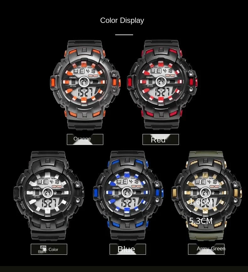 New Sports Watch Men's Outdoor Waterproof Timing Digital Display Men's and Women's Electronic Watch Personality Trend watch
New Sports Watch Men's Outdoor Waterproof Timing Digital Display Men's and Women's Electronic Watch Personality Trend watch