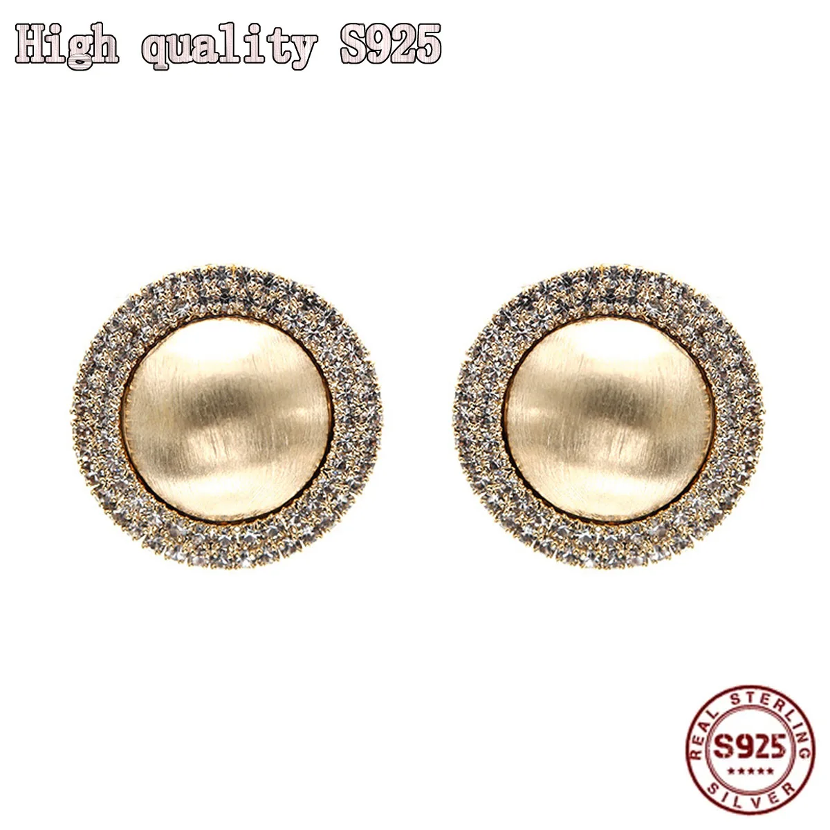 2021 New Retro Brushed Crystal Round Exaggerated Earrings S925 Silver Needle Geometric Women's Earrings Fashion Jewelry
2021 New Retro Brushed Crystal Round Exaggerated Earrings S925 Silver Needle Geometric Women's Earrings Fashion Jewelry