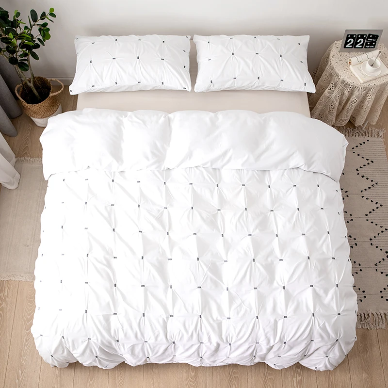 Duvet Cover Set With Pillowcases Home Textile Bed Comforter Cover Luxury Bedding Set Bedclothes King Queen Twin Size White Black
Duvet Cover Set With Pillowcases Home Textile Bed Comforter Cover Luxury Bedding Set Bedclothes King Queen Twin Size White Black