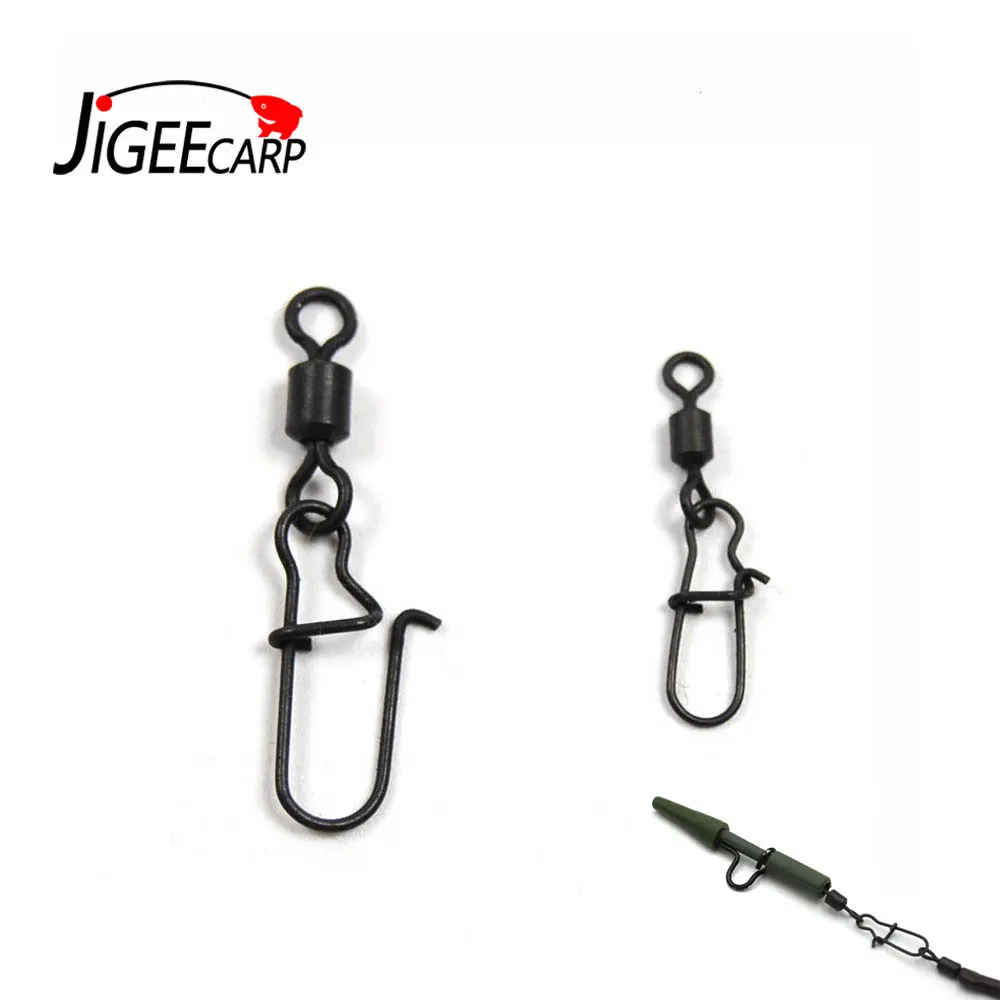 JIGEECARP 20pcs/lot Brass Rolling Swivel with Lock Snap Matt Black Carp Fishing Hook Lure Connector Sea Rock Fishing Accessories
JIGEECARP 20pcs/lot Brass Rolling Swivel with Lock Snap Matt Black Carp Fishing Hook Lure Connector Sea Rock Fishing Accessories