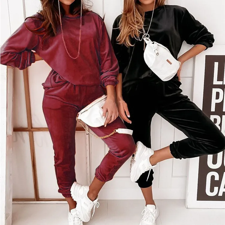 Sports Suit Women's Fitness Jogging Outdoor Sports Suit Solid Color Gold Velvet Round Neck Long-sleeved Trousers Casual Suit
Sports Suit Women's Fitness Jogging Outdoor Sports Suit Solid Color Gold Velvet Round Neck Long-sleeved Trousers Casual Suit