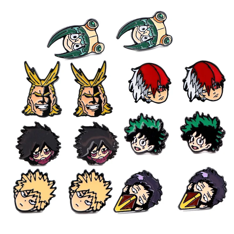 

Wholesale 5 Pcs Japanese Anime My Hero Academia Earrings for Women Men Jewelery Gifts Seven Styles Alloy Personalized Ear Rings