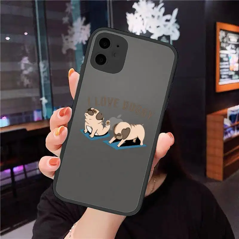 Cute Cartoon Pug Animal Yoga Phone Case For iPhone 12 11 Mini Pro XR XS Max 7 8 Plus X Matte transparent cover
Cute Cartoon Pug Animal Yoga Phone Case For iPhone 12 11 Mini Pro XR XS Max 7 8 Plus X Matte transparent cover