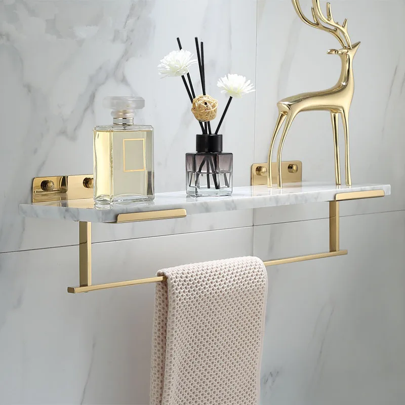 Bathroom Shelf with Towel Bar Bath Shower Shelf White Marble Gold Bath Shampoo Holder Brass Bathroom Storage Luxury Top
Bathroom Shelf with Towel Bar Bath Shower Shelf White Marble Gold Bath Shampoo Holder Brass Bathroom Storage Luxury Top