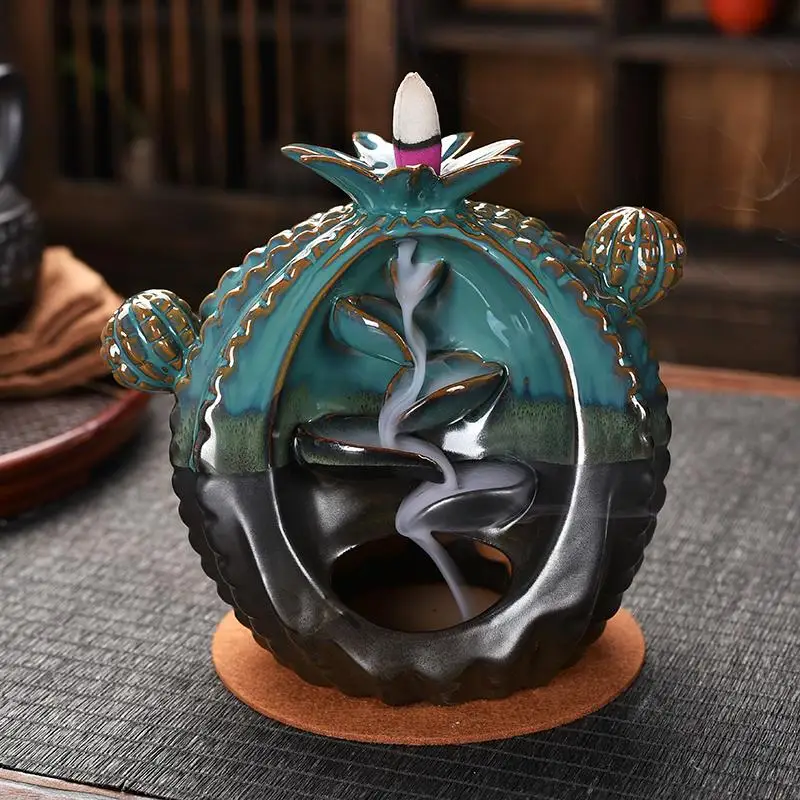 Cute Cactus Shape Creamic Backflow Incense Burner Gift 20 Pcs Cones Smoke Waterfall Incense Sticks Holder Creative Home Decor
Cute Cactus Shape Creamic Backflow Incense Burner Gift 20 Pcs Cones Smoke Waterfall Incense Sticks Holder Creative Home Decor