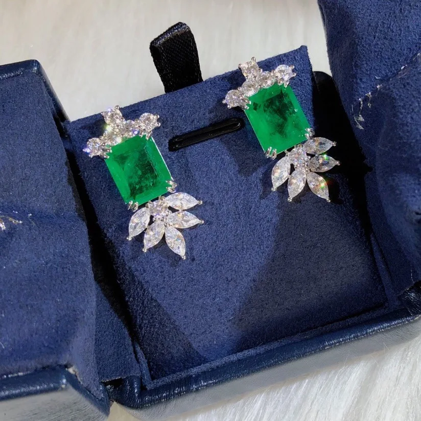 100% 925 Sterling Silver Drop Simulated Moissanite Earrings For Women Luxury Big Emerald Sparking Party Fine Jewelry Gifts
100% 925 Sterling Silver Drop Simulated Moissanite Earrings For Women Luxury Big Emerald Sparking Party Fine Jewelry Gifts
