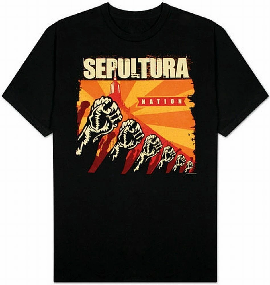 Sepultra & #034Nation #034 Футболка Бесплатная доставка (10)|Мужские футболки| |