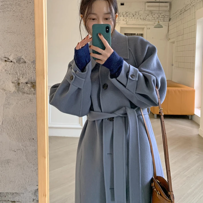 SuperAen New Autumn Winter Long Solid Turn Down Collar Single Breasted Office Lady Woolen Coat Women
SuperAen New Autumn Winter Long Solid Turn Down Collar Single Breasted Office Lady Woolen Coat Women
