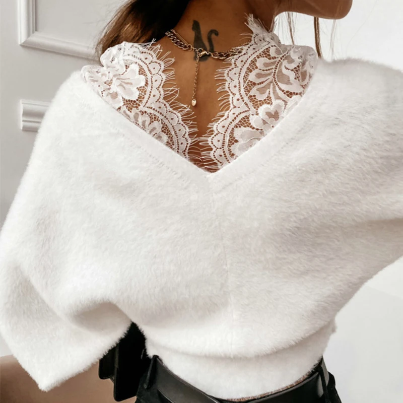 Women Elegant V-Neck Lace Blouse Shirt XL Fashion Flannel Fleece Autumn Shirts Tops Autumn Winter Casual Loose Long Sleeve Blusa
Women Elegant V-Neck Lace Blouse Shirt XL Fashion Flannel Fleece Autumn Shirts Tops Autumn Winter Casual Loose Long Sleeve Blusa