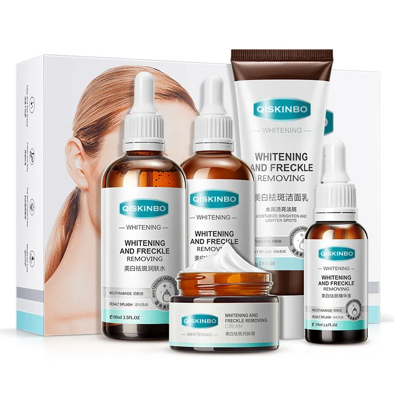 Whitening Anti-Freckle Skin Care Set 5PCS Facial Cleanser Toner Essence Lotion Cream Remove Dark Spots Moisturizing Anti-aging
Whitening Anti-Freckle Skin Care Set 5PCS Facial Cleanser Toner Essence Lotion Cream Remove Dark Spots Moisturizing Anti-aging