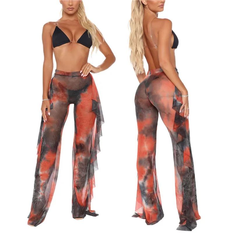 Sexy Women See Through Pants 2021 New Summer Lady Mesh Sheer Bikini Cover Up Ruffles Pants Leopard Serpentine Printing Trousers
Sexy Women See Through Pants 2021 New Summer Lady Mesh Sheer Bikini Cover Up Ruffles Pants Leopard Serpentine Printing Trousers