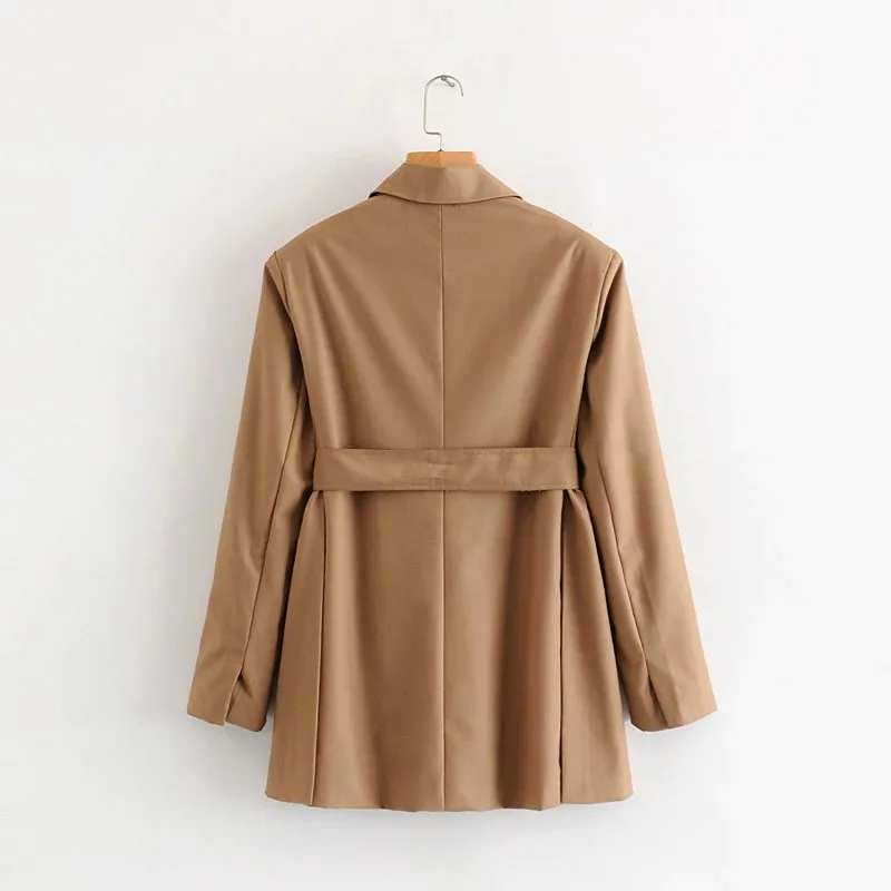 Spring and autumn women's suit collar small suit British suit waist loose coat
Spring and autumn women's suit collar small suit British suit waist loose coat