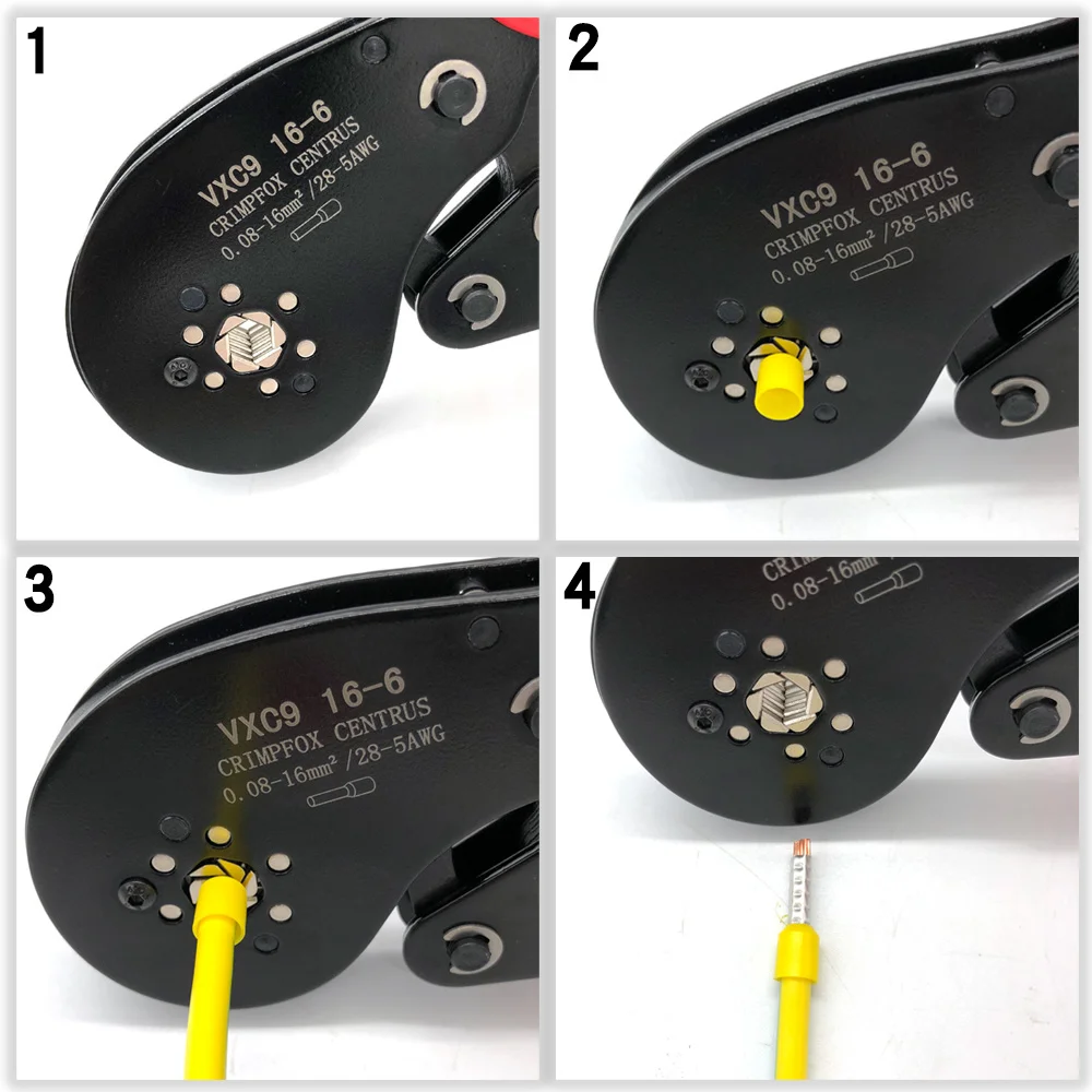 VXC9 16- 6 Crimping Pliers Terminal Crimper Tools 0.08 -16mm2 28 - 5AWG Hexagon Crimping Of High Carbon Steel Jaw 
VXC9 16- 6 Crimping Pliers Terminal Crimper Tools 0.08 -16mm2 28 - 5AWG Hexagon Crimping Of High Carbon Steel Jaw
