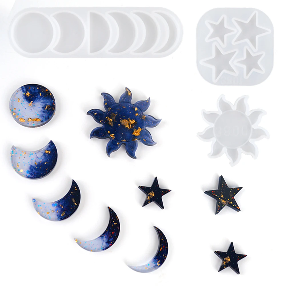 Epoxy Resin Silicone Molds For Resin Art Moon Sun Stars DIY Jewelry Craft Rrsin Casting Ornaments Making Kit Dropshipping
Epoxy Resin Silicone Molds For Resin Art Moon Sun Stars DIY Jewelry Craft Rrsin Casting Ornaments Making Kit Dropshipping