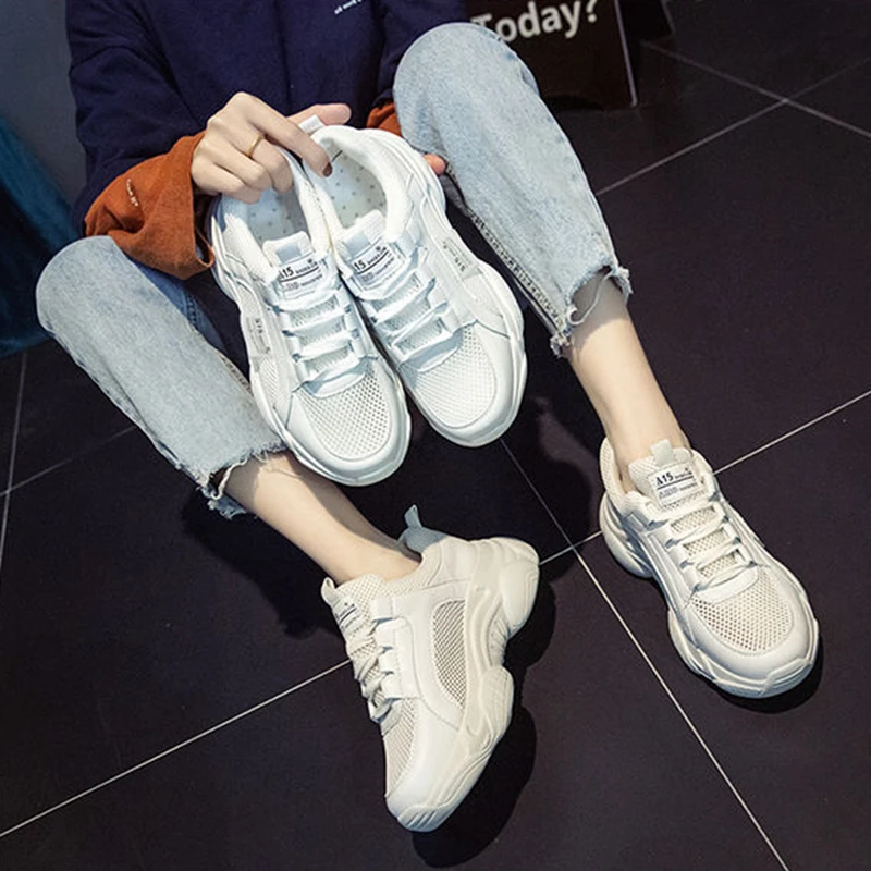 White Shoes Sneakers Women Breathable Mesh Sports Shoe Woman 2021 Casual 6cm Heel Autumn Solid Lace-up Wedges Plaform Shoes
White Shoes Sneakers Women Breathable Mesh Sports Shoe Woman 2021 Casual 6cm Heel Autumn Solid Lace-up Wedges Plaform Shoes