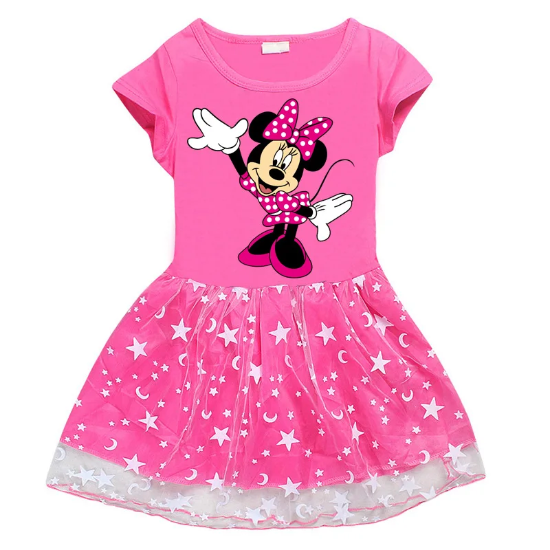 Original Disney Minnie Child Girls Baby Cotton Dress Pink Rose Red Purple Cartoon Moon and the Stars Mesh Short-Sleeve Dress
Original Disney Minnie Child Girls Baby Cotton Dress Pink Rose Red Purple Cartoon Moon and the Stars Mesh Short-Sleeve Dress