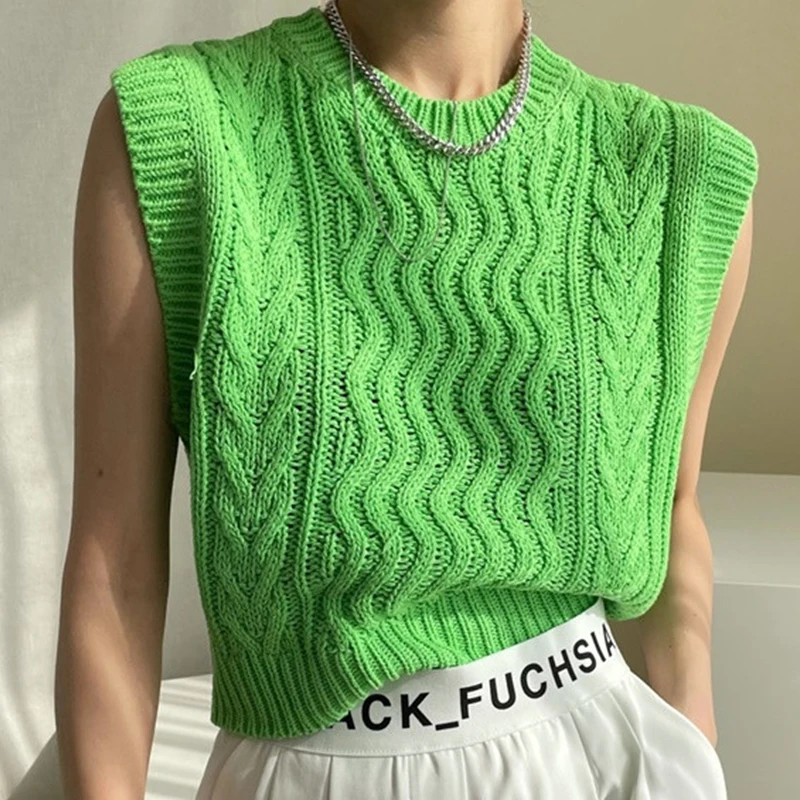 Knit Loose Sleeveless Threaded T-shirt Woman's Fashion Short O-neck Tees Women Korean Simple Solid Plus Size T-shirts Woman 2021
Knit Loose Sleeveless Threaded T-shirt Woman's Fashion Short O-neck Tees Women Korean Simple Solid Plus Size T-shirts Woman 2021