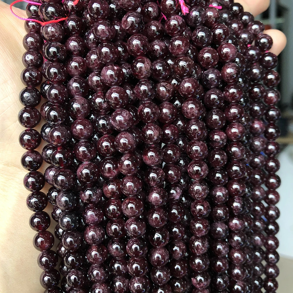 

Natural Dark Red Garnet Stone Beads Round Loose Spacer Beads For Jewelry Making DIY healing Bracelet Necklace 15"Inch 4/6/8/10mm