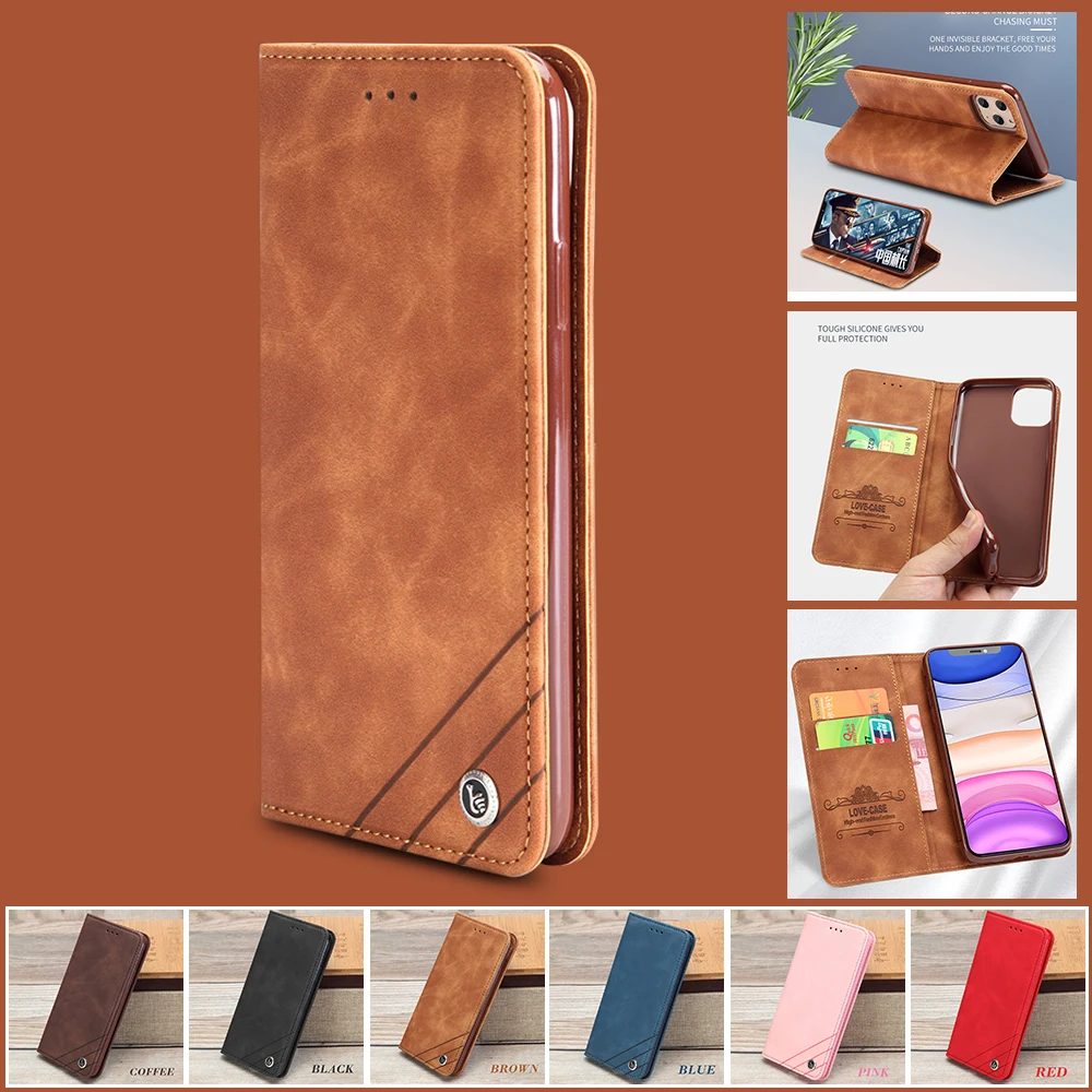 Флип кейсы для iPhone 11 Pro Max роскошный кожаный чехол iphone 6S 7 8 7S Plus X XR XS MAX бумажник