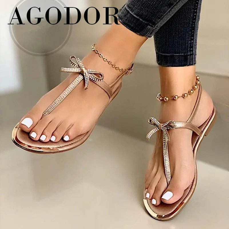 AGODOR Flip Flop Flat Sandals Woman Shoes Crystal Bow Beach Sandals Buckle Strap Casual Footwear Ladies Vacation Summer White 43
AGODOR Flip Flop Flat Sandals Woman Shoes Crystal Bow Beach Sandals Buckle Strap Casual Footwear Ladies Vacation Summer White 43