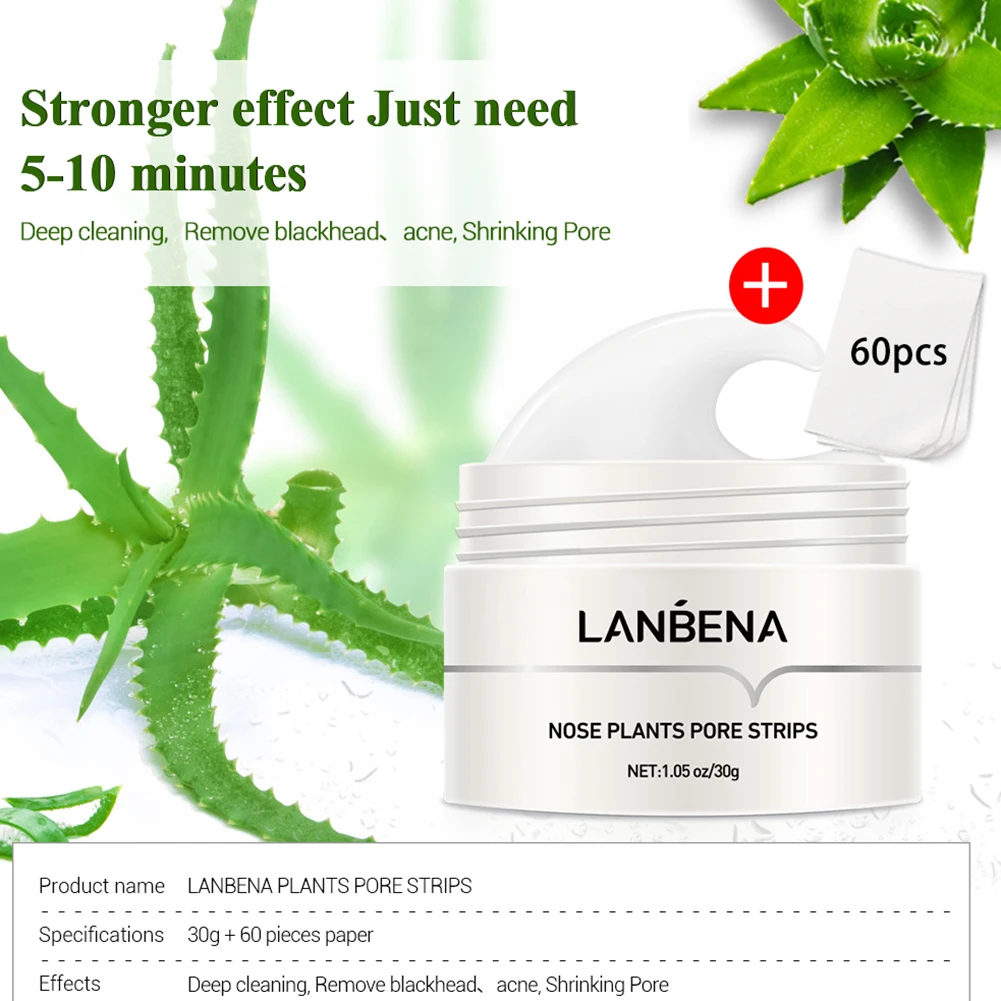 LANBENA 60pcs Blackhead Remover Nose Peeling Masks Pore Cleansing Skin Care for Facial Care Cream 
LANBENA 60pcs Blackhead Remover Nose Peeling Masks Pore Cleansing Skin Care for Facial Care Cream