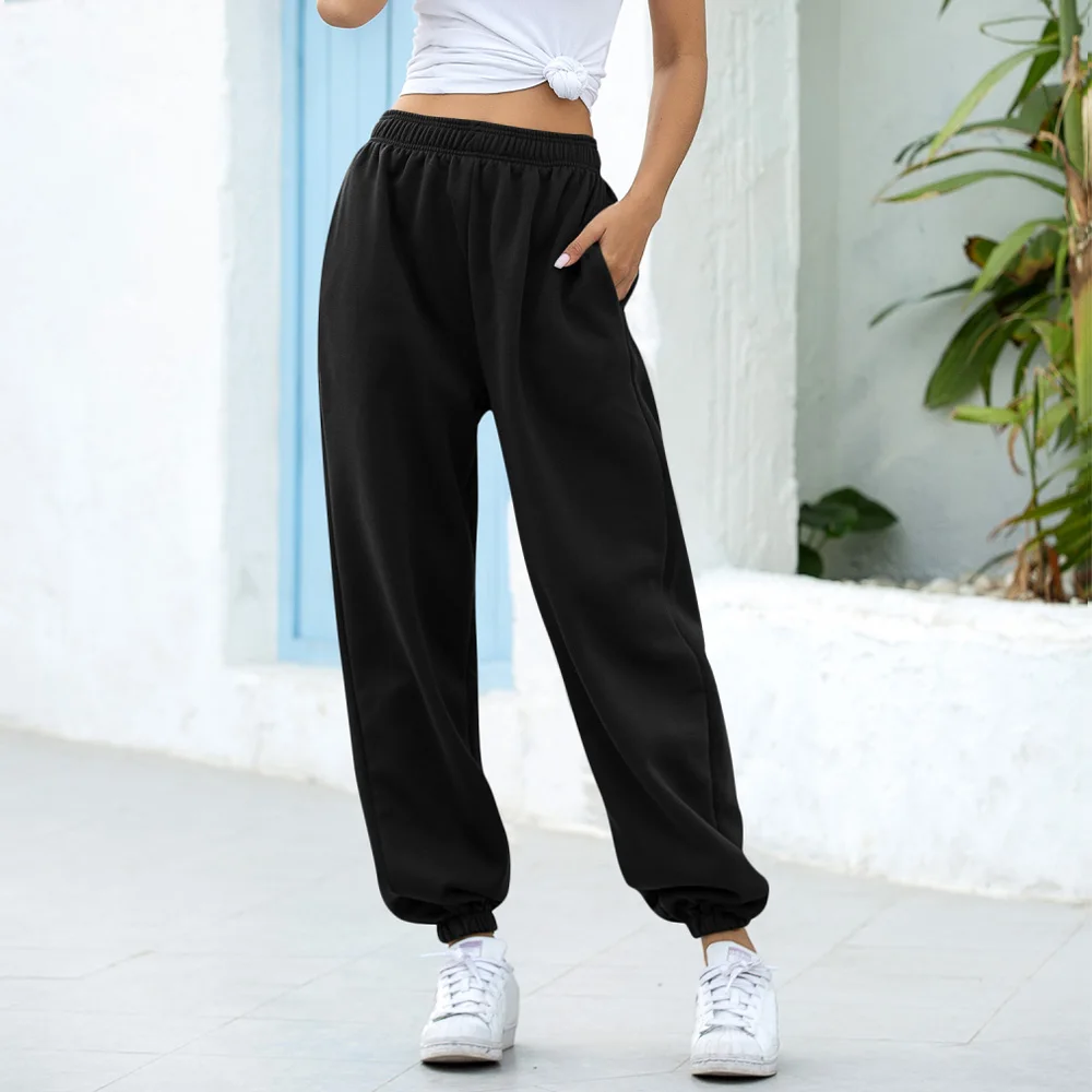 Women Casual Sweatpants Loose Elastic Waist Sports Pants Solid Sweatpants Baggy Ankle-length Trousers Black Gray High Waist
Women Casual Sweatpants Loose Elastic Waist Sports Pants Solid Sweatpants Baggy Ankle-length Trousers Black Gray High Waist