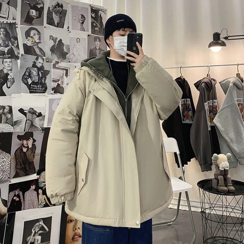 Winter Cotton Padded Jacket Men's Warm Fashion Casual Fake Two-piece Hooded Coat Men Streetwear Hip-hop Korean Short Coat Mens
Winter Cotton Padded Jacket Men's Warm Fashion Casual Fake Two-piece Hooded Coat Men Streetwear Hip-hop Korean Short Coat Mens