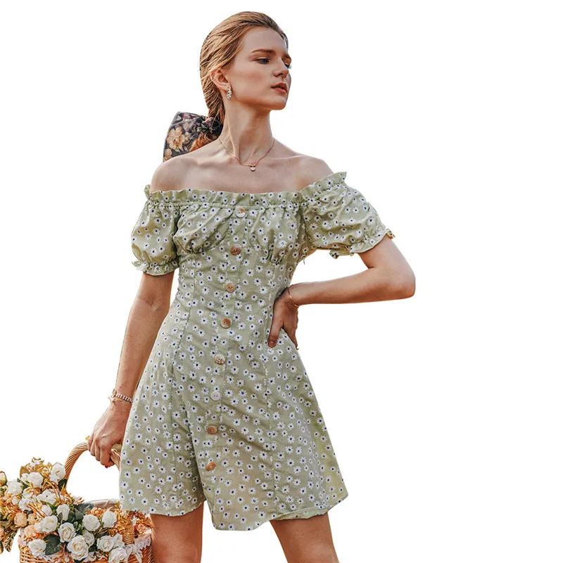 Summer Dress Women Puff Short Sleeve Slash Neck Original Design Prairie Chic Purple Green Printed Mini Sweet A-Line Lady Dresses
Summer Dress Women Puff Short Sleeve Slash Neck Original Design Prairie Chic Purple Green Printed Mini Sweet A-Line Lady Dresses