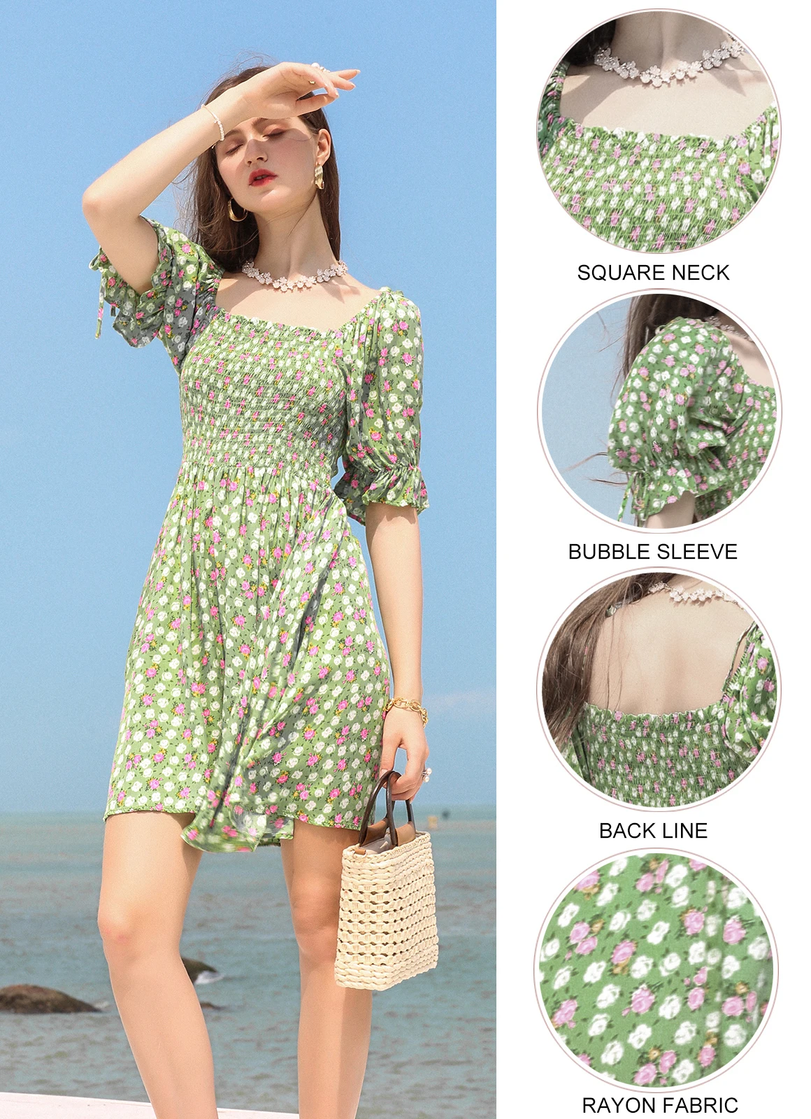CGYY Women Sexi Summer Ruched Dresses Ladies Square Neck Floral Beach Sarongs Boho Short Ruffle Sleeve Knitted Vestidos
CGYY Women Sexi Summer Ruched Dresses Ladies Square Neck Floral Beach Sarongs Boho Short Ruffle Sleeve Knitted Vestidos