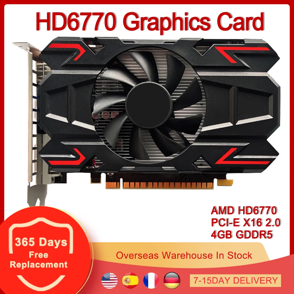 

HD6770 PCIE X16 PCI-E 2,0 дискретная видеокарта GPU 4 ГБ GDDR5 128 бит VGA DVI HDMI-совместимая видеокарта для AMD Radeon HD6770