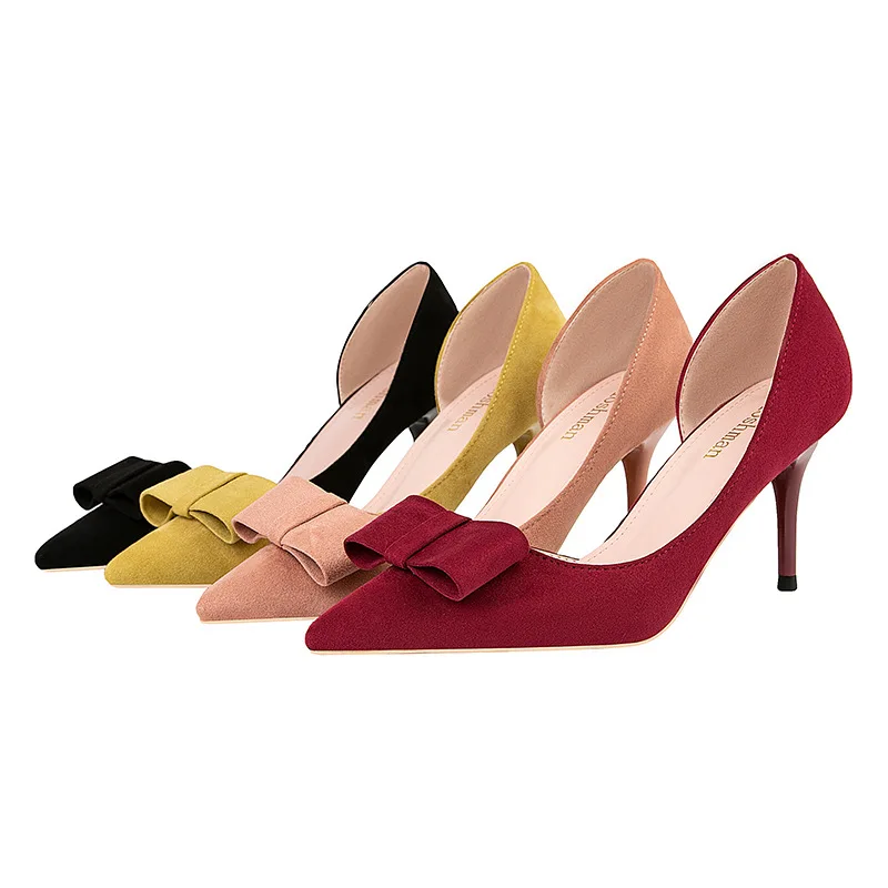 Sweet Wedding Shoes 7cm High Heels Women Pumps Suede Stiletto Hollow Shallow Sexy Bowknot Bride Shoes Female Casual Shoes Party
Sweet Wedding Shoes 7cm High Heels Women Pumps Suede Stiletto Hollow Shallow Sexy Bowknot Bride Shoes Female Casual Shoes Party