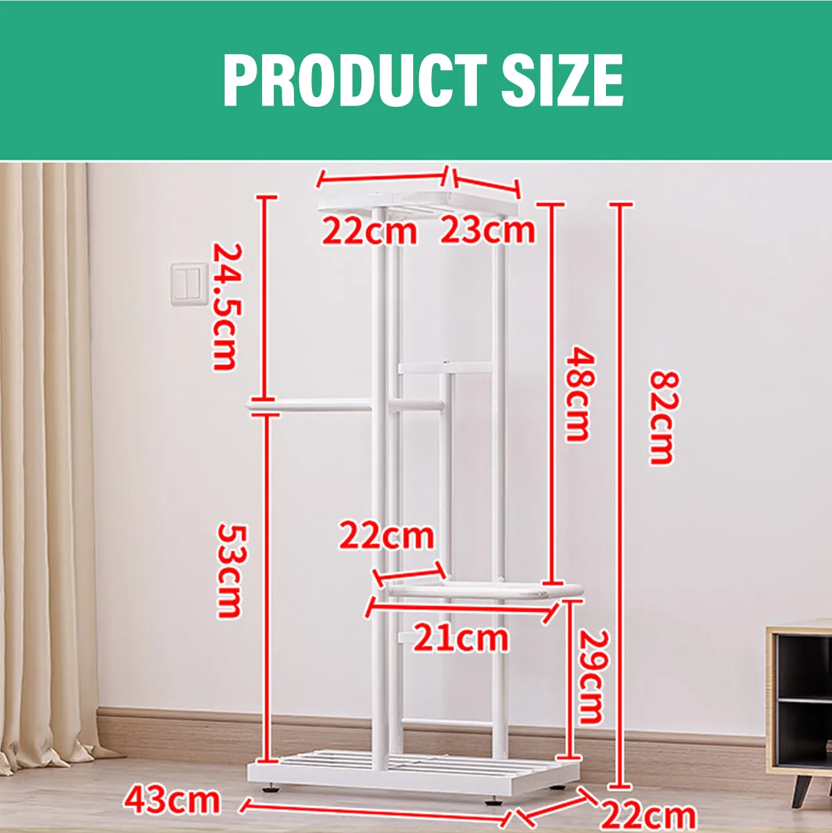 4 Tiers Iron Flower Rack Plant Stand Shelves Multi Flower Stand 70x22x30cm for Bonsai Display Shelf Yard Garden Patio Balcony
4 Tiers Iron Flower Rack Plant Stand Shelves Multi Flower Stand 70x22x30cm for Bonsai Display Shelf Yard Garden Patio Balcony