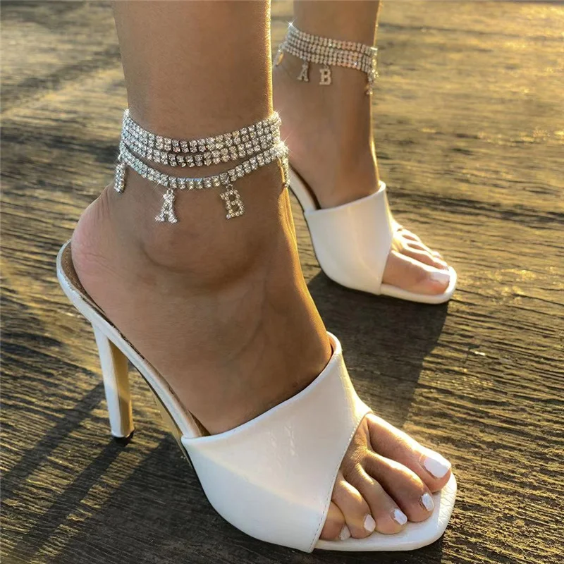 

Baby 2 row letter wide Ankle Chain Bracelet Wedding barefoot sandals beach foot jewelry sexy pie leg chain women's Anklet