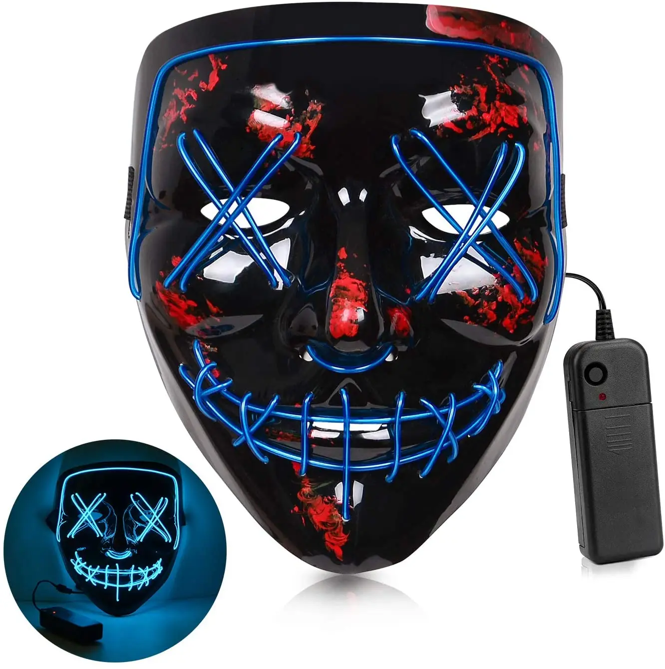 Halloween party LED mask, neon masquerade luminous horror mixed color flash mask Prom handsome punk
Halloween party LED mask, neon masquerade luminous horror mixed color flash mask Prom handsome punk