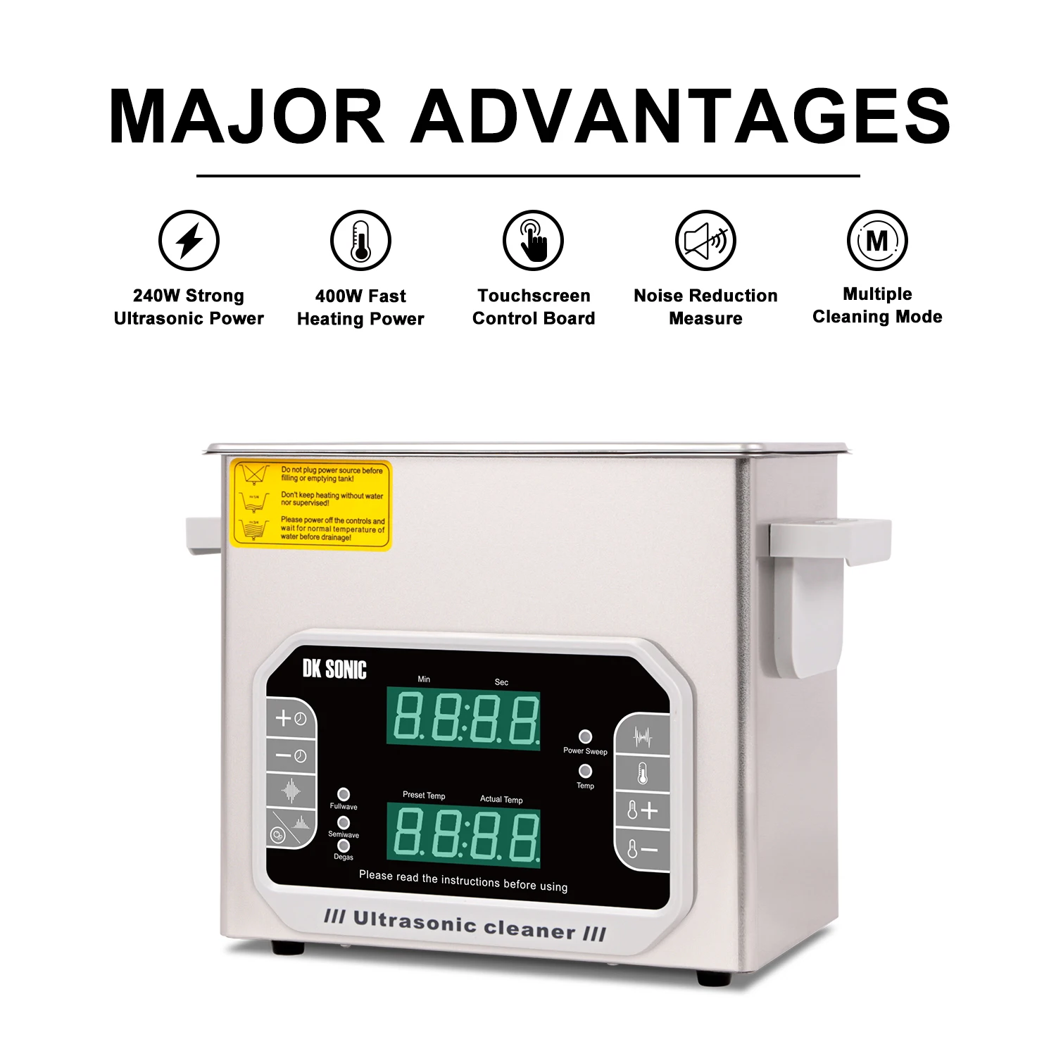 DK SONIC Ultrasonic Cleaner with Heater and Basket forMetal Parts,Carburetor,Fuel Injector,Brass,Auto Parts,Engine Parts,etc
DK SONIC Ultrasonic Cleaner with Heater and Basket forMetal Parts,Carburetor,Fuel Injector,Brass,Auto Parts,Engine Parts,etc