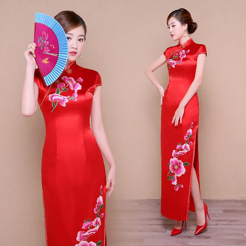 Green Exquisite Floral Appliques Trim Cheongsam XS-5XL Female Sexy Slim Chinese Formal Party Dress Elegant Long Novelty Qipao 
Green Exquisite Floral Appliques Trim Cheongsam XS-5XL Female Sexy Slim Chinese Formal Party Dress Elegant Long Novelty Qipao