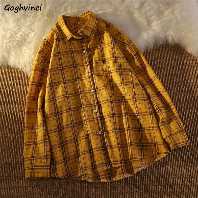 Plaid Shirts Women Vintage Designer Sun-proof French Style Harajuku Long Sleeve Clothes Female Ulzzang Fashion Preppy BF Tops 
Plaid Shirts Women Vintage Designer Sun-proof French Style Harajuku Long Sleeve Clothes Female Ulzzang Fashion Preppy BF Tops