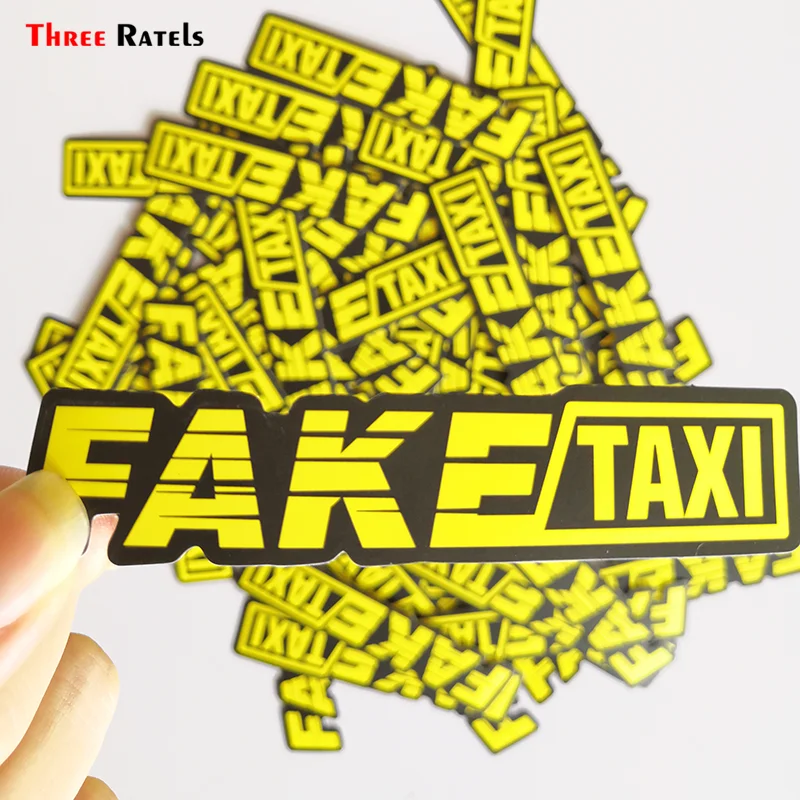 Three ratels 50 шт. желтый логотип такси ПВХ водонепроницаемый окно ноутбук багажник