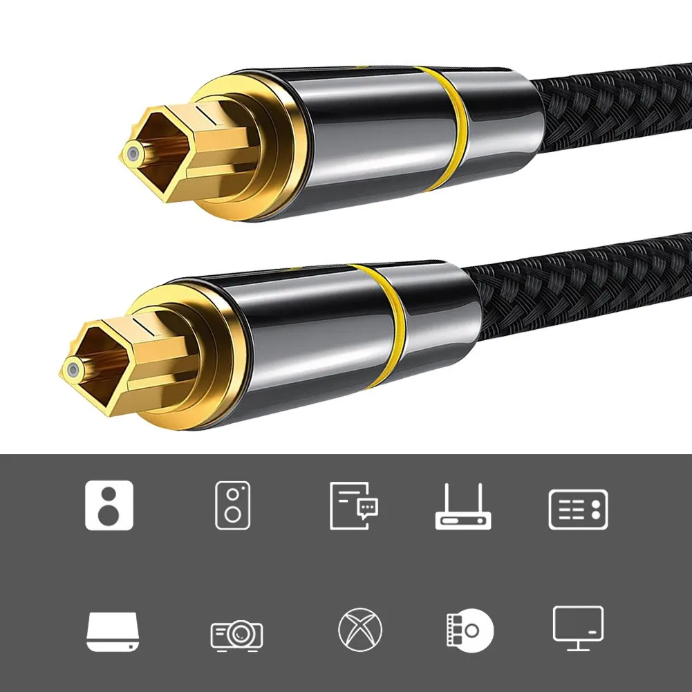 Optical Digital Audio Lead 1/1.5/2/3/5/10m SPDIF Surround Sound Fiber Optic Cable For TV Amplifier Outer Diameter OD2.2/5.0MM
Optical Digital Audio Lead 1/1.5/2/3/5/10m SPDIF Surround Sound Fiber Optic Cable For TV Amplifier Outer Diameter OD2.2/5.0MM