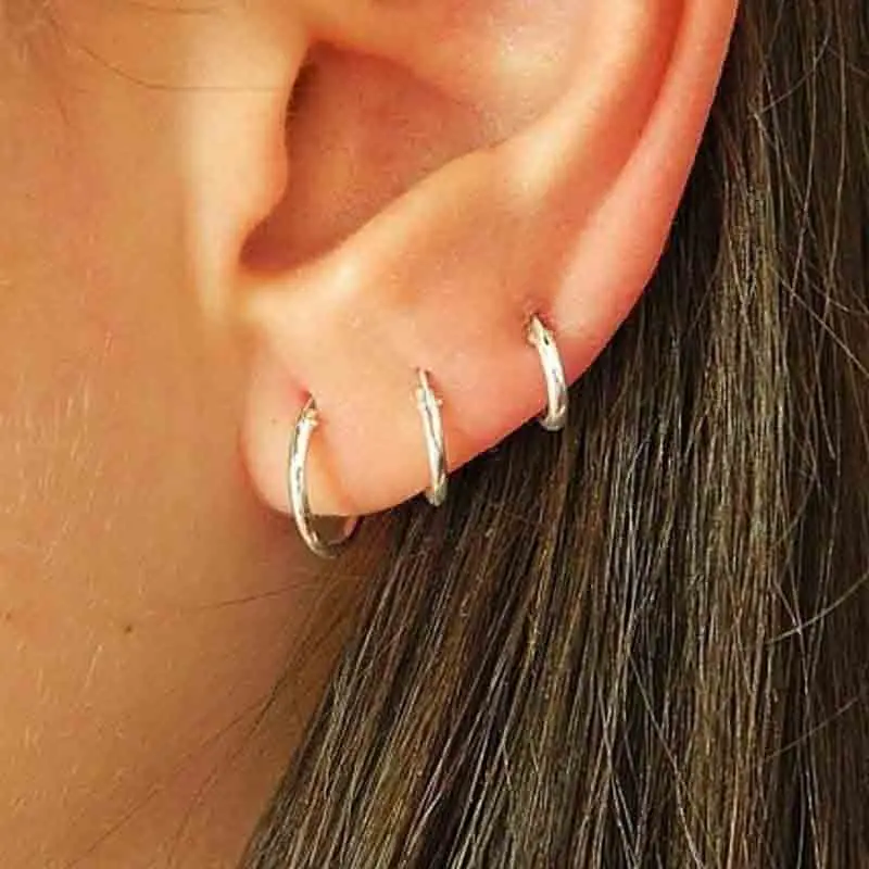 

6pcs/lot Hoop Earrings for Women Men TeensTrend Hot Jewelry Gold Earings Female Circle Set of Ear Rings Fashion Piercing Hoops