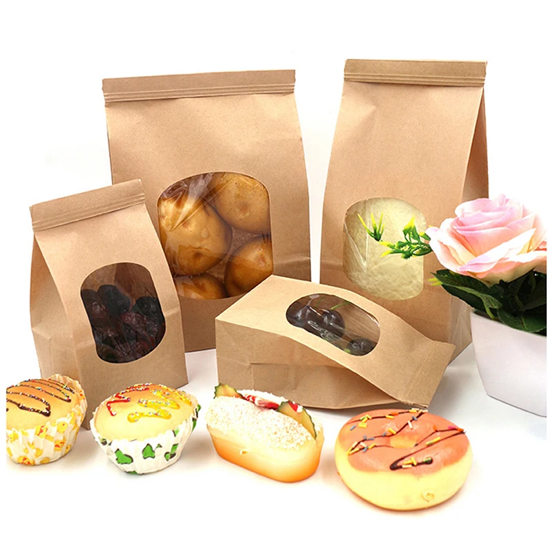 50Pcs Snacks Bakery Bags with Clear Window Sealing Greaseproof Kraft Paper Bag S/M/L
50Pcs Snacks Bakery Bags with Clear Window Sealing Greaseproof Kraft Paper Bag S/M/L