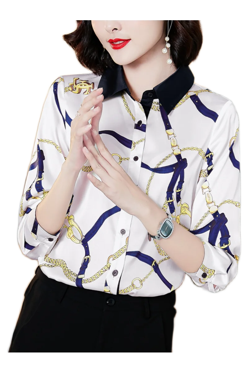 Houthion New Long-sleeved Blouse Polo Collar Korean Printing Wire Leisure Tops Comfortable Fashion Shirts Summer
Houthion New Long-sleeved Blouse Polo Collar Korean Printing Wire Leisure Tops Comfortable Fashion Shirts Summer