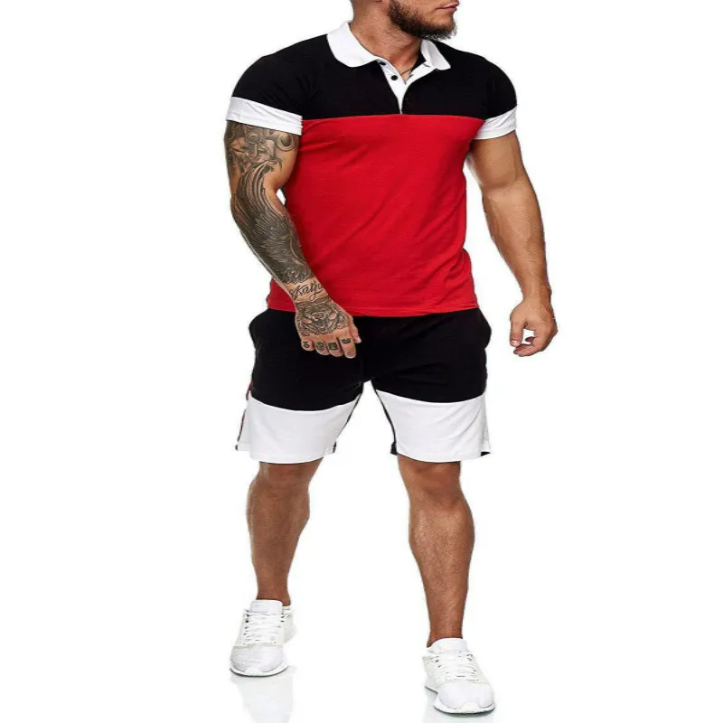 Summer Polo Fitness Men Patchwork Jogging Short Sleeve Cotton Blends Shorts Suit Sportswear Clothing 2 Pieces Set Male Tracksuit
Summer Polo Fitness Men Patchwork Jogging Short Sleeve Cotton Blends Shorts Suit Sportswear Clothing 2 Pieces Set Male Tracksuit