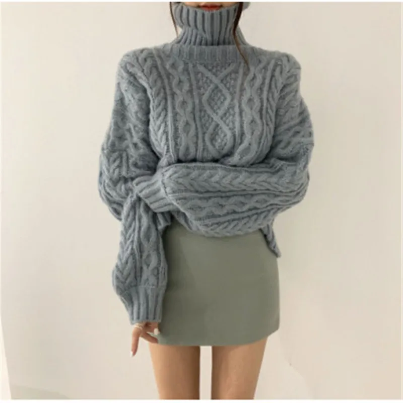 2020 New Arrivals Women 's Turtleneck Korean Chic Coarse Twist Long-sleeved Knitted Pullovers Casual Lady Pullovers Tops
2020 New Arrivals Women 's Turtleneck Korean Chic Coarse Twist Long-sleeved Knitted Pullovers Casual Lady Pullovers Tops
