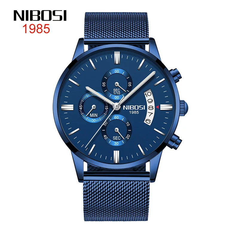 NIBOSI New Fashion Mens Watches Top Brand Luxury Quartz Watch Men Mesh Steel Waterproof Chronograph Wristwatch Men Sport Clock
NIBOSI New Fashion Mens Watches Top Brand Luxury Quartz Watch Men Mesh Steel Waterproof Chronograph Wristwatch Men Sport Clock