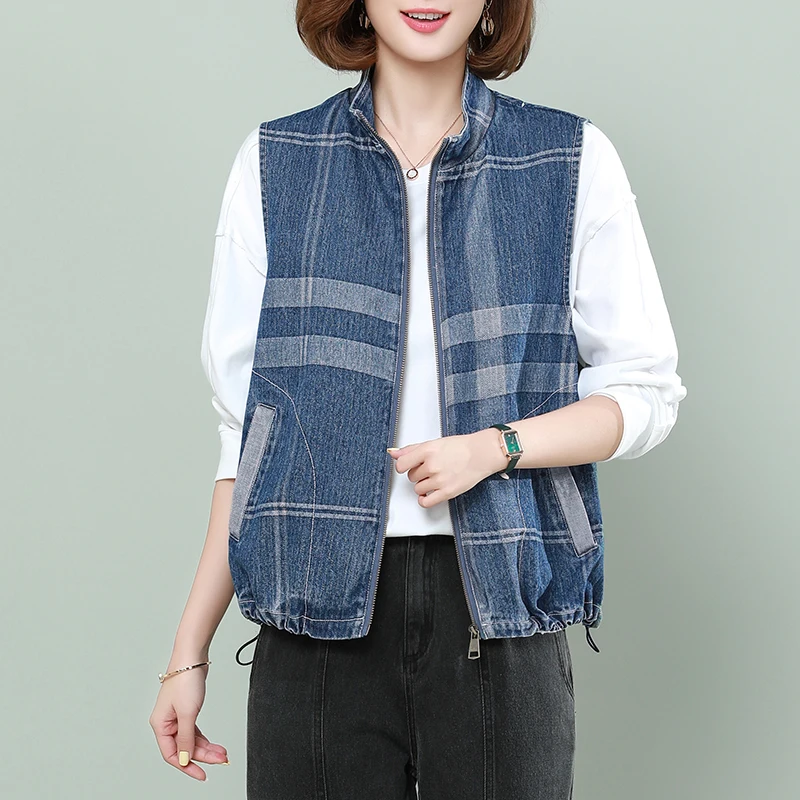 Plus Size Sleeveless Women Vest 2021 New Summer Denim Waistcoat Fashion Casual Short Jeans Jacket Slim Jeans Coat 1538
Plus Size Sleeveless Women Vest 2021 New Summer Denim Waistcoat Fashion Casual Short Jeans Jacket Slim Jeans Coat 1538