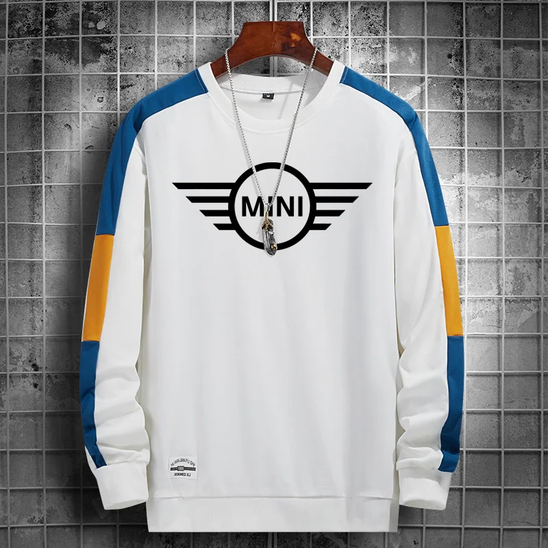 Мужской пуловер с круглым вырезом, повседневный однотонный хлопковый мини-свитер с принтом логотипа автомобиля, весна-осень 
Мужской пуловер с круглым вырезом, повседневный однотонный хлопковый мини-свитер с принтом логотипа автомобиля, весна-осень