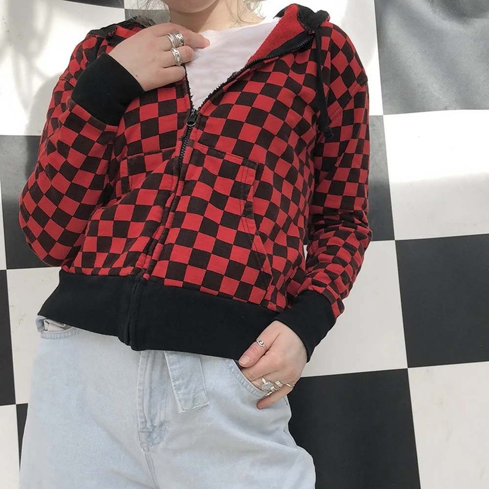 Y2k Plaid Jackets Loose Pockets Hooded Coat Pockets Retro Streetwear Casual Harajuku Sweats Women Korean Streetwear
Y2k Plaid Jackets Loose Pockets Hooded Coat Pockets Retro Streetwear Casual Harajuku Sweats Women Korean Streetwear