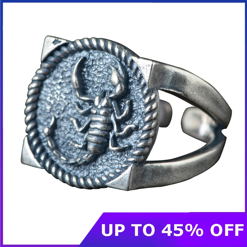 Real 925 Sterling Silver Fashion Scorpion Open Ring for Men Thai Silver Retro Round Band Scorpion Ring Jewelry Birthday Gifts
Real 925 Sterling Silver Fashion Scorpion Open Ring for Men Thai Silver Retro Round Band Scorpion Ring Jewelry Birthday Gifts